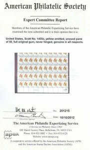 1455a Yellow Color Omitted MAJOR ERROR With APS Certificate MNH - Stuart Katz