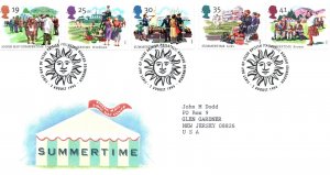 FIRST DAY COVER GREAT BRITAIN SUMMERTIME SET OF (5) 1994