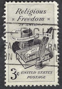 United States #1099 3¢ Religious Freedom (1957). Used