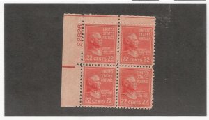 US SCOTT# 827, PLATE BLOCK OF 4, MNH, OG