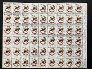 1981 Sheet of American Lung Association Christmas Seals with Santa