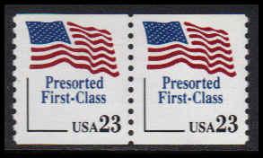 2605 23c U.S. Flag Fine MNH Pair