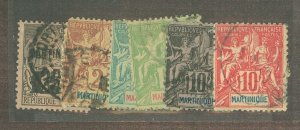 Martinique #19, 34, 36-9 Used