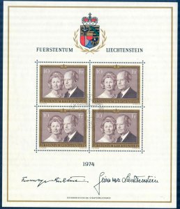 Liechtenstein 1974 Royal Family High Value Mi. 614 Sheet Used