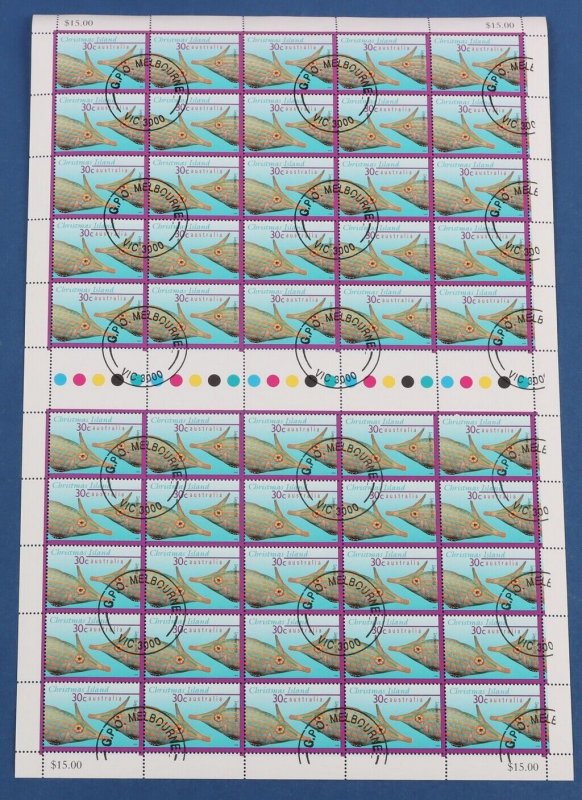 CHRISTMAS ISLANDS Sheets 1994-2002. CTO. FV $209. SG cat £390. (6).