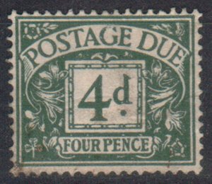 GB STAMP 1937 POSTAGE DUE 4d, Mi.#30, USED