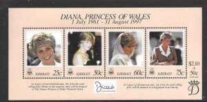 Kiribati  720   1997   strip 4  VF  NH  Lady Diana