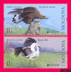 MOLDOVA 2019 Europa CEPT Nature Fauna Birds White Stork & Golden Eagle 2v MNH