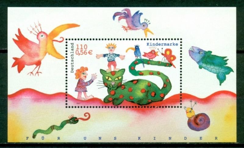 Germany Scott #2140 MNH S/S For Children Cat Fauna Cartoon $$