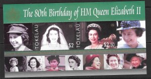 TOKELAU ISLANDS SGMS378 2006 80th BIRTHDAY OF QUEEN ELIZABETH II MNH