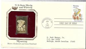 US #2002 20c  Wyoming Gold Stamp (FDC) CV $2.00