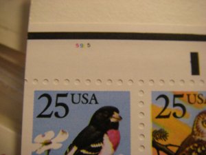 BK160, Scott 2285b, 25c Owl & Grossbeak, #5955, MNH Booklet Beauty