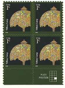 US Block of 4, #3749A, Tiffany Lamp, MNH*-