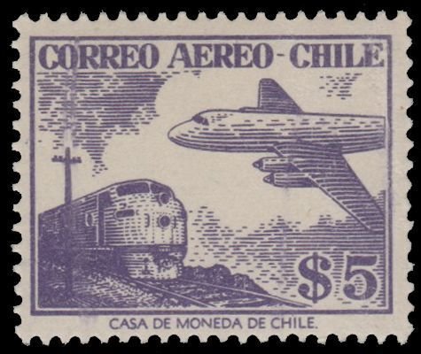 CHILE STAMP YEAR 1956 - 58. SCOTT # C183. MINT.