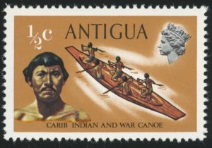 ANTIGUA Sc 241  VF/MNH - 1970 ½c Carib Indian & War Canoe