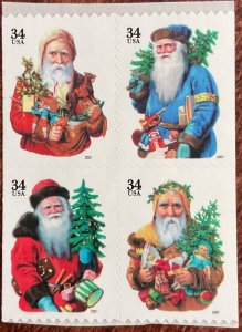US #3540c MNH Booklet Block of 4 Christmas L42