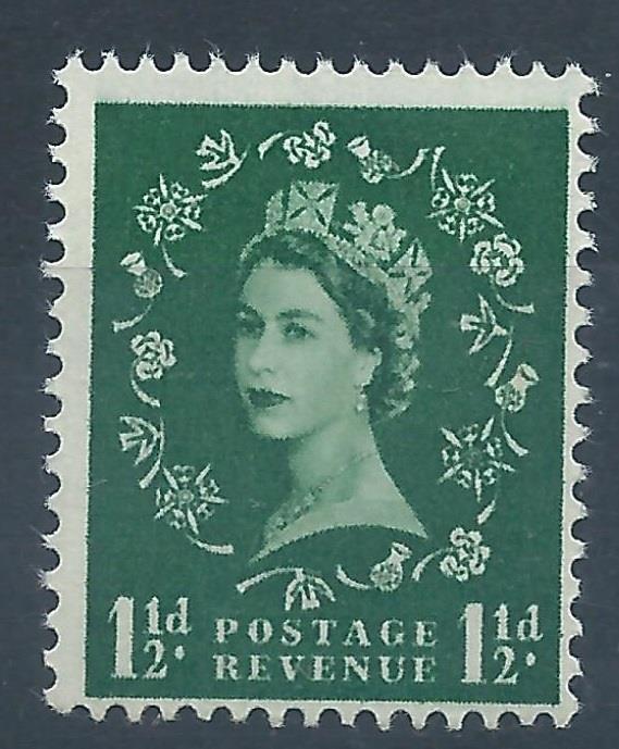 GB 1955 SG542 1 1/2d green MNH