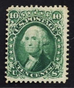 US Stamp #68 10c Green Washington  MINT HINGED SCV $900