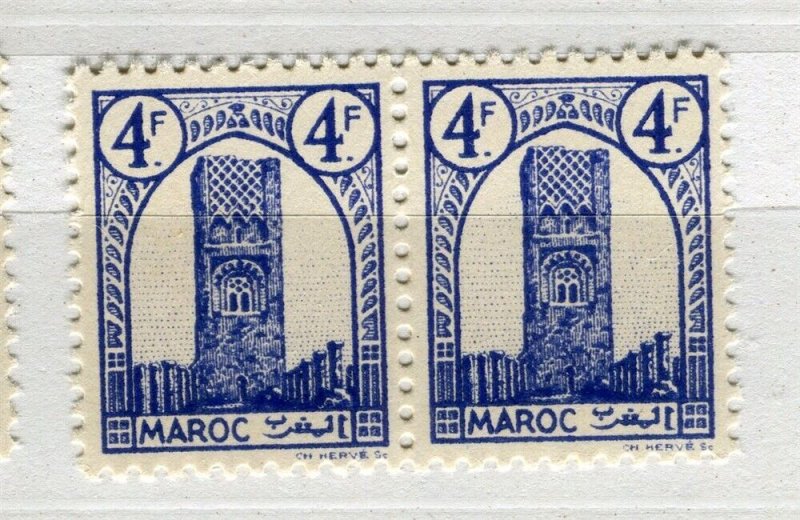 FRENCH MAROC; 1943 Hassan Tower Rabat issue MINT MNH unmounted 4Fr. PAIR