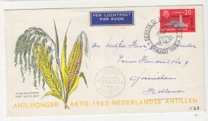 NETHERLANDS ANTILLES, 1963 freedom From Hunger 20c., First day cover. 