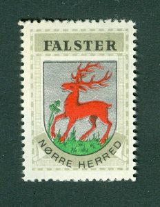 Denmark. Poster Stamp 1940/42. Mnh. District: Falster. Coats Of Arms: Deer,Elk.