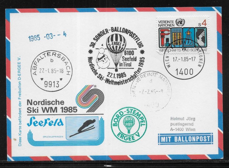 UN Vienna Balloon Flight 1985 Nordic Ski Championships