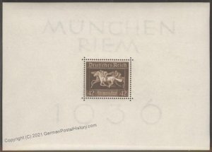 Germany 1936 Muenchen Reim OP Horse Race S/S Block 4 MNH 103103