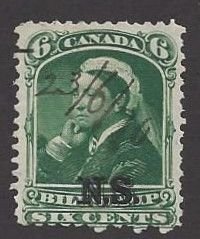 Canada, Nova Scotia #NSB7 used, Federal Bill Stamp, Queen Victoria, issued 1868