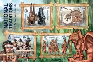 Solomon Islands - Island Traditions - 4 Stamp Sheet - 19M-078