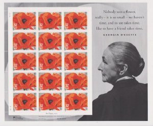 3069 Georgia O'Keeffe Full MNH Sheet at face value