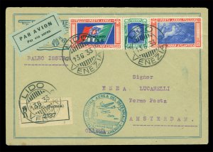 ITALY 1933.6.13 AIRMAIL Balbo Flight cover VENICE to Holland pilot BISE Sc# C48