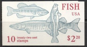 US Stamp #BK154 MNH Unexploded Booklet w/2 #2209a FISH SeTenant PanesPlate#11111