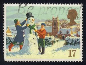 Great Britain #1340 Building Snowman, used (0.25)