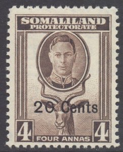 Somaliland Scott 119 - SG128, 1951 New Currency 20c on 4a MH*
