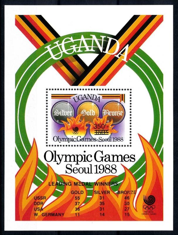 [92332] Uganda 1989 Olympic Games Seoul OVP Medal Standning Sheet MNH