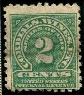 RE20 US 2c Wine Stamps, used cv $.25