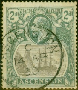 Ascension 1924 2d Grey SG13a 'Broken Main Mast' Good Used