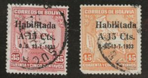 Bolivia Scott 209-210 Used 1933 short set