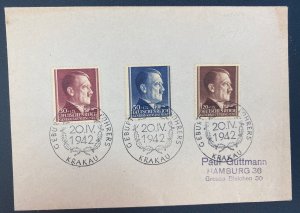 1942 Krakow GG General Government Germany First Day Cover Leader Birthday