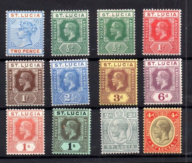 St Lucia QV-KGV mint MH collection x 12V WS14983