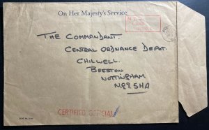 1970 British Field Post office 946 Hong Kong OHMS Cover To Beeston England