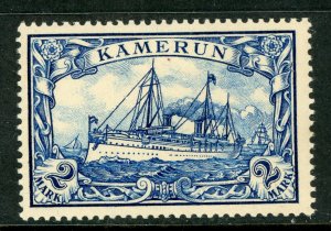 Cameroun 1900 Germany 2 Mark Yacht Ship Watermark Scott #17 Mint E557