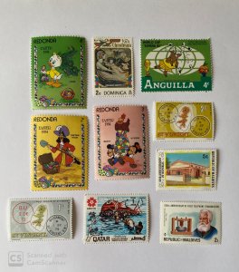 LOT OF 10 STAMPS, MNH , DIFFERENT COUNTRIES, & TOPICS