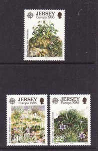 Jersey-Sc#396-8-Unused NH Europa set-1985-