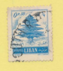 Lebanon 1953 Scott 266 used - 50c, Cedar 