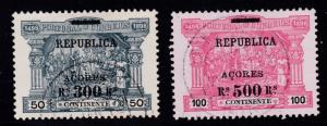 Azores 1911 Postage Due Stamps of Portugal Overprinted for use in Azores VF/(o)