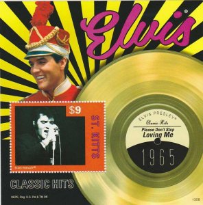 St Kitts - 2013 Elvis Presley Loving Me Stamp - S/S - STK1308