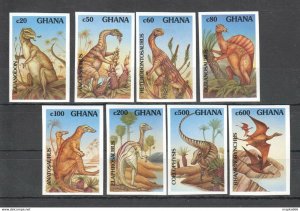 Imperforate Ghana Fauna Prehistoric Animals Dinosaurs 1Set ** Bz131