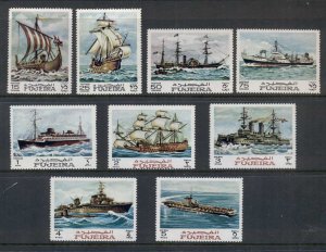 Fujeira 1968 Mi#234-242 History of Seafaring MUH