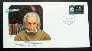 Uganda Albert Einstein 1987 Science Physics Formula Space Astronomy (FDC) *rare